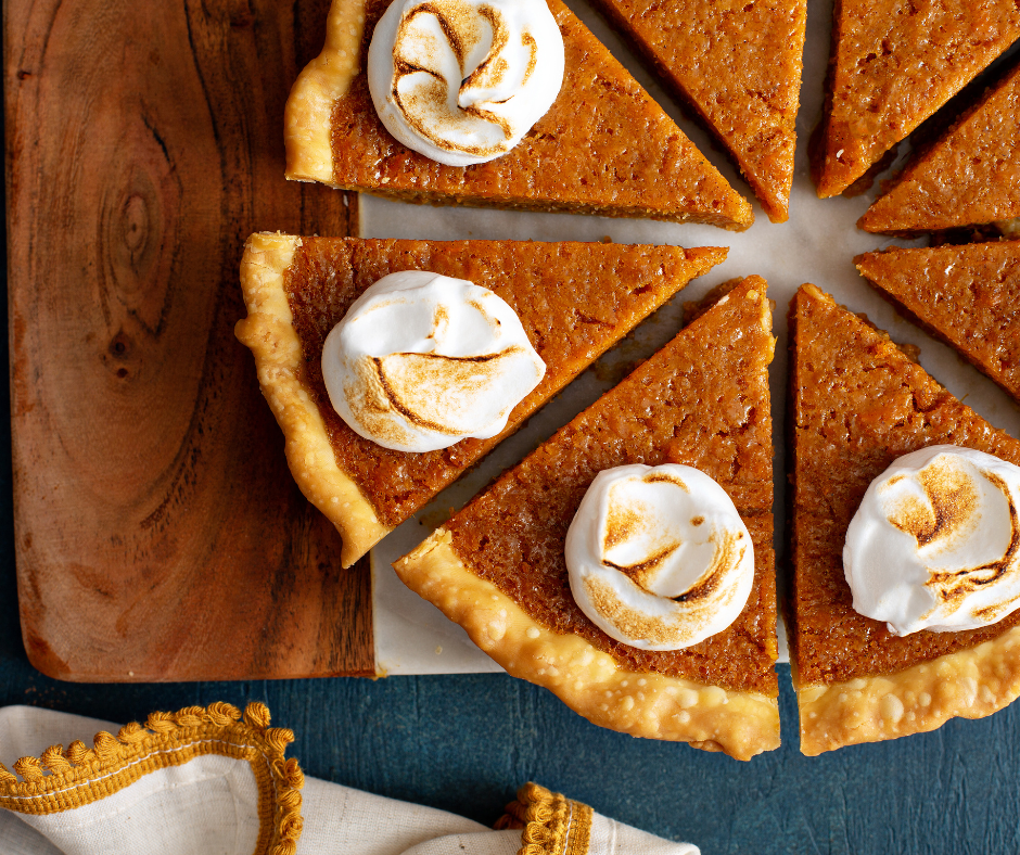 low sugar sweet potato pie with cream